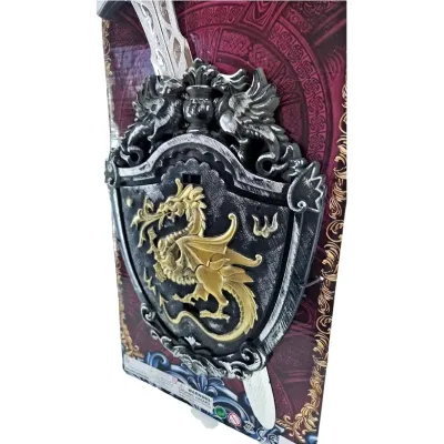 Meč so štítom rytierska sada 53x21cm