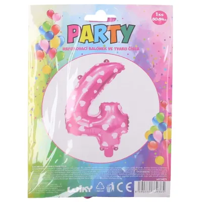 Nafukovací balón ružový so srdiečkami, č.4