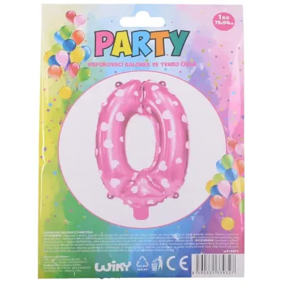 Nafukovací balón ružový so srdiečkami, číslo.0