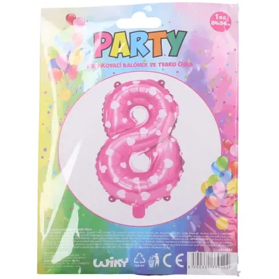 Nafukovací balón ružový so srdiečkami, číslo.8