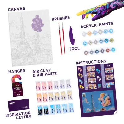 OKTO Maľba a 3D modelovanie obraz "Greetings from Paris" 30x40 cm