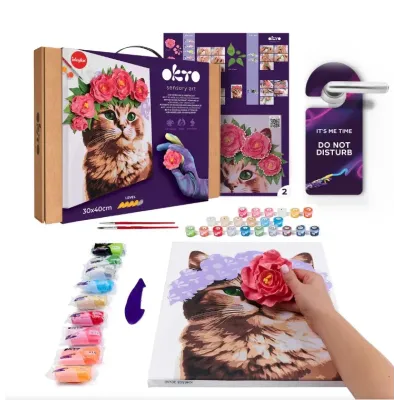 OKTO Maľba a 3D modelovanie obraz mačka 30x40cm