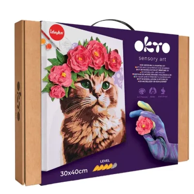 OKTO Maľba a 3D modelovanie obraz mačka 30x40cm