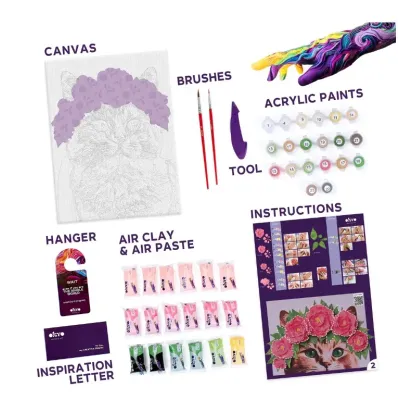 OKTO Maľba a 3D modelovanie obraz mačka 30x40cm