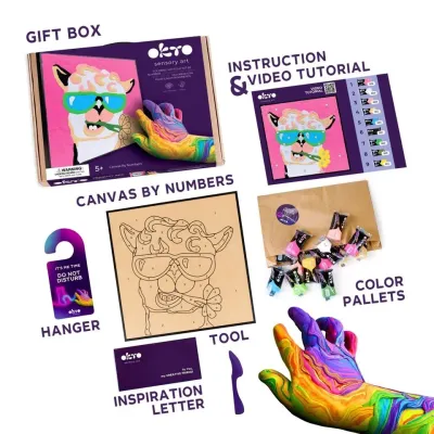 OKTO Maľovanie hmotou podľa čísel "Lama" 29x29 cm