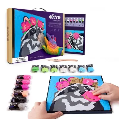 OKTO maľovanie samotvrdnúcou hmotou 30 x 30 cm Medvedík čistotný