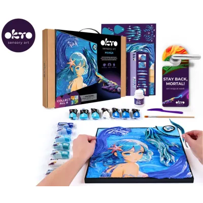 OKTO výtvarný set Manga motív živlov "Voda" 30x40 cm