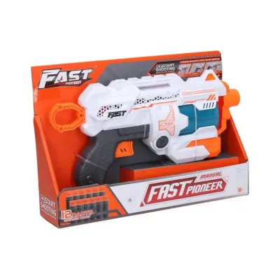 Pištoľ a 12 penových nábojov 25cm