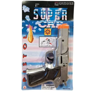 Pištoľ na kapsle 8 rán strieborná 19cm