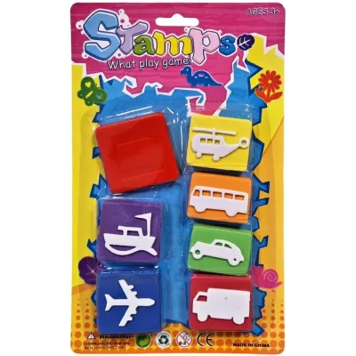 Razítka s poduškou dopravné prostriedky 6ks