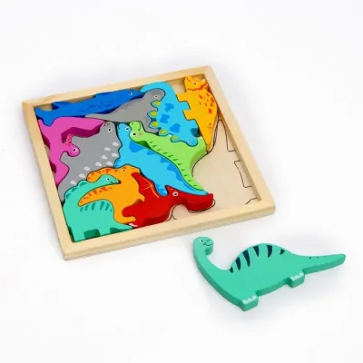 Skladačka drevená Dinosaury 16x16cm