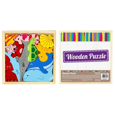 Skladačka drevená oceán 16x16cm