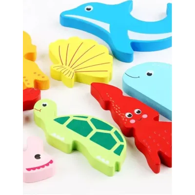 Skladačka drevená oceán 16x16cm