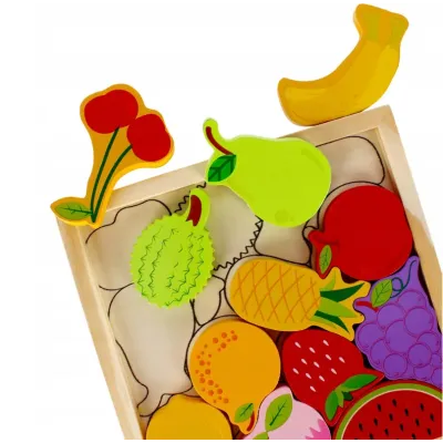Skladačka drevená ovocie 16x16cm