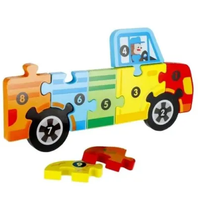 Skladačka drevené puzzle auto