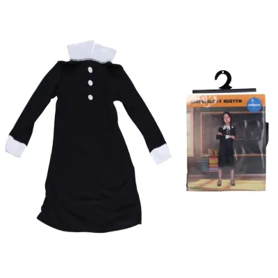 Školáčka karnevalový kostým čierny M 110-120cm