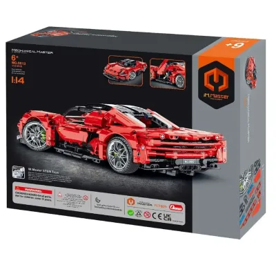 Športové auto červené mechanická stavebnica 1131 dielikov