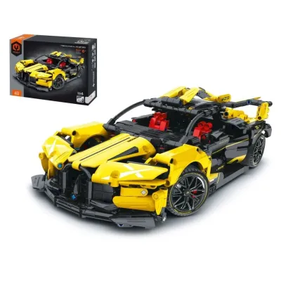 Športové auto žlté mechanická stavebnica 1103 dielikov