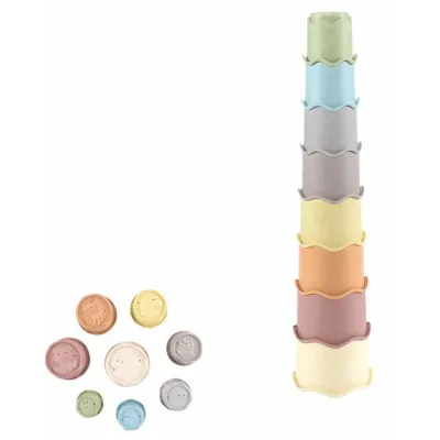 Tégliky stohovacia veža 41cm vlnky 8ks