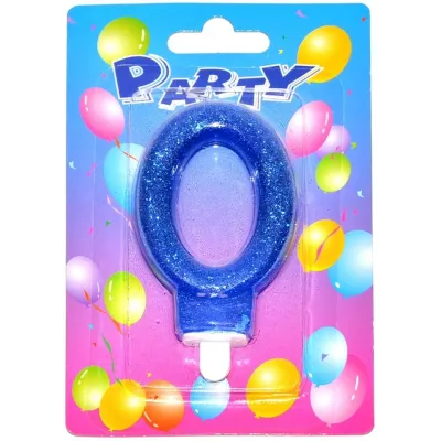 Tortová sviečka glitter č.0