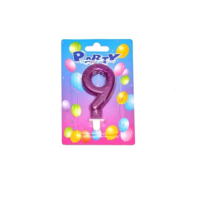 Tortová sviečka glitter č.9