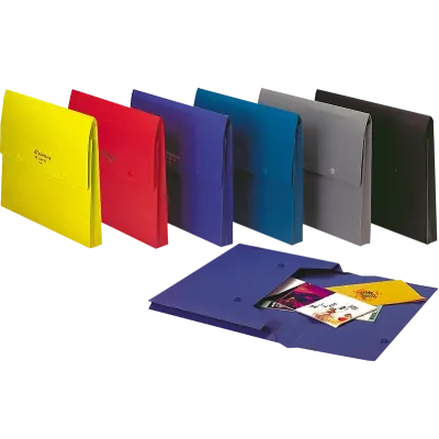 Obal PP zapínací A4 rozšírený IMT čierny nepriehľad.tlačný uzáve