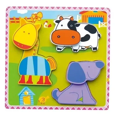 Viga Drevená vkladačka so zvieratkami