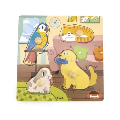 Viga Drevená vkladačka zvieratká 4ks