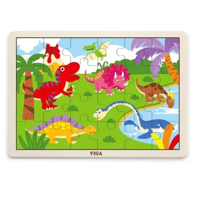 Viga Drevené puzzle dinosaury 24 ks