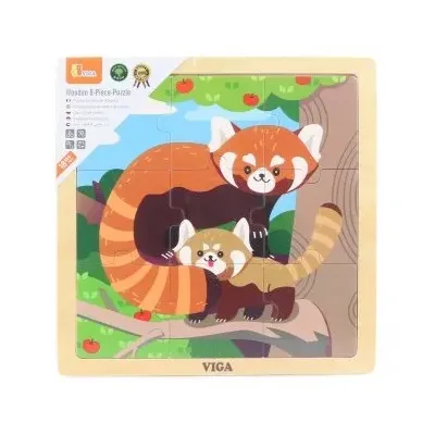 Viga Drevené puzzle panda 9ks