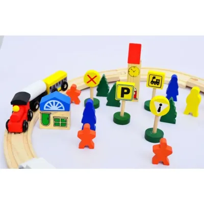 Vlaková drevená dráha 48ks