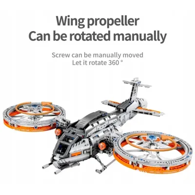 Vrtuľník mechanická stavebnica 817 dielikov