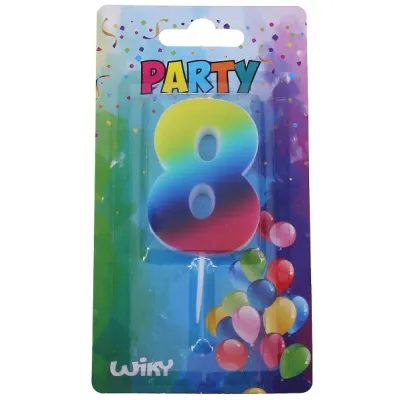 Tortová sviečka dúhová č.8