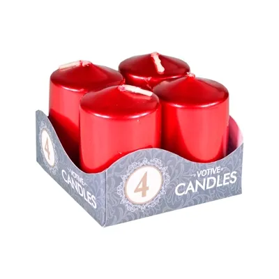 Sviečka valcová priemer 40x60mm červená/4ks
