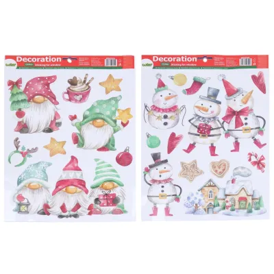 Vianočná nálepka na okno 29x41cm - snehuliak