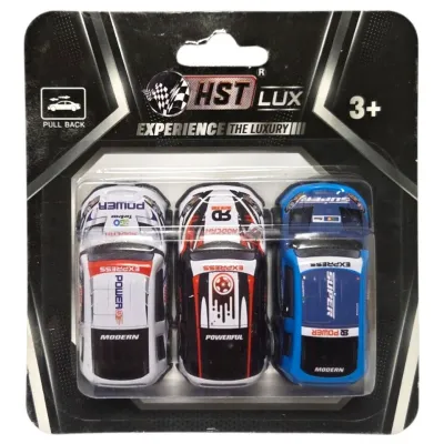 Auto kovové na spätné natiahnutie 7cm 3ks