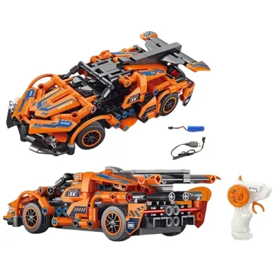 Auto RC športové oranžové stavebnica 18cm 319 dielikov
