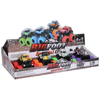 Auto terénne na zotrvačník s graffiti 9cm - červená