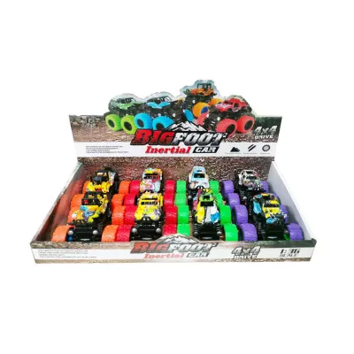 Auto terénne na zotrvačník s graffiti 9cm - červená