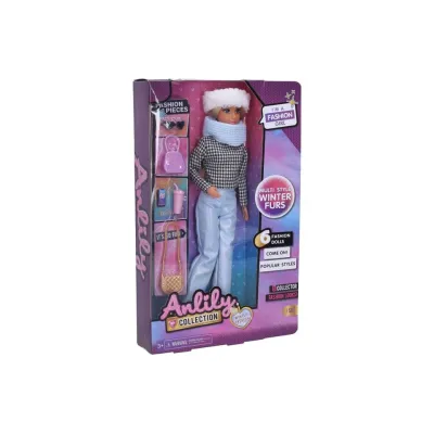 Bábika Anlily modelka s doplnkami 28cm