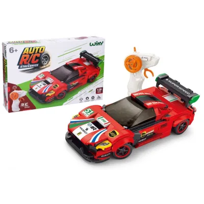 Stavebnica Auto červené RC na diaľkové ovládanie 279dielikov