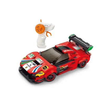 Stavebnica Auto červené RC na diaľkové ovládanie 279dielikov