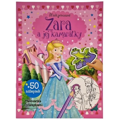 Malé princezné Zara a jej kamarátky maľovánka s nálepkami