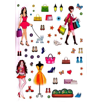 Maľovanka s nálepkami-Top Girls