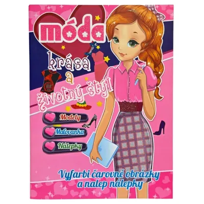Móda, krása a životný štýl omaľovánka s nálepkami