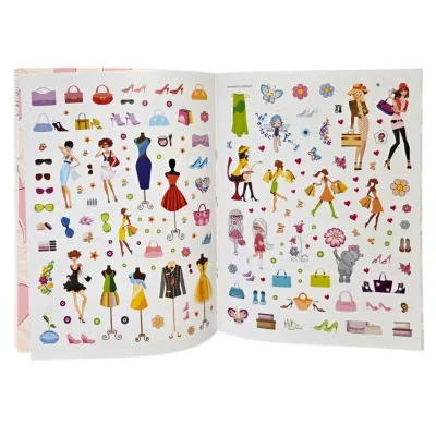 Móda, krása a životný štýl omaľovánka s nálepkami