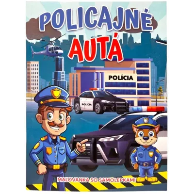 Policajné autá maľovánka so samolepkami