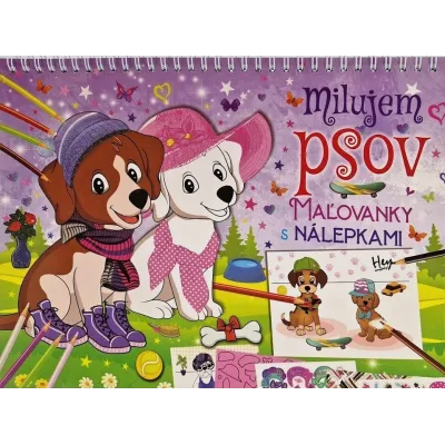 Milujem psov omaľovánky s nálepkami
