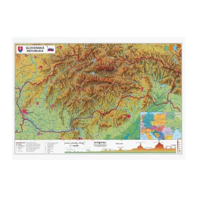 Mapa SR A3 fyzická/administratívna