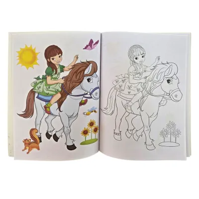 Roztomilá dievčina Lucia omaľovánka s nálepkami